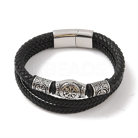 Braided Microfiber Leather Multi-strand Bracelets BJEW-B096-02A-1