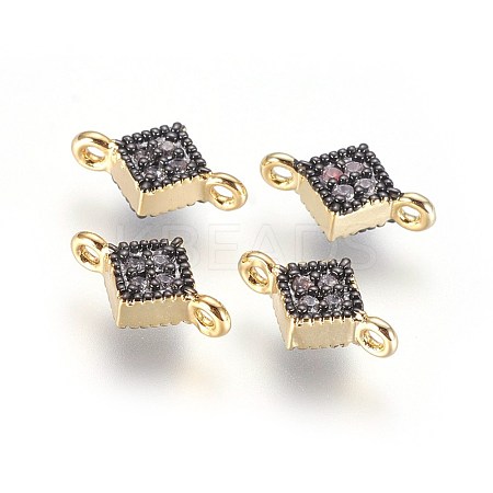 Brass Micro Pave Cubic Zirconia Links ZIRC-G150-16A-1