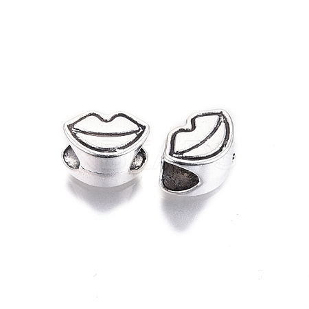 Tibetan Style Alloy European Beads TIBE-S314-97AS-RS-1