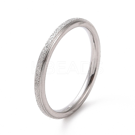 Textured 201 Stainless Steel Simple Thin Finger Ring for Women RJEW-I089-26P-1