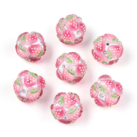 Fruit Round Resin Beads RESI-T059-03I-1