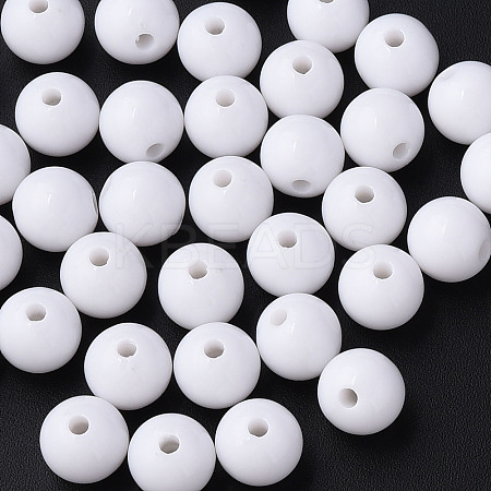 Opaque Acrylic Beads X-MACR-S370-C10mm-01-1