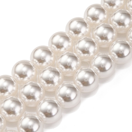 Baking Paint Pearlized Glass Pearl Round Bead Strands PEAR-H019-02E-04-1