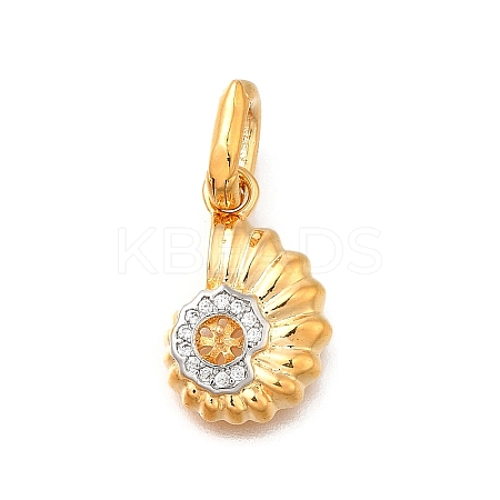 Brass Micro Pave Cubic Zirconia Pendants KK-S517-01C-G-1