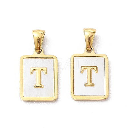 Ion Plating(IP) 304 Stainless Steel Pave Shell Pendants STAS-G327-01G-T-1