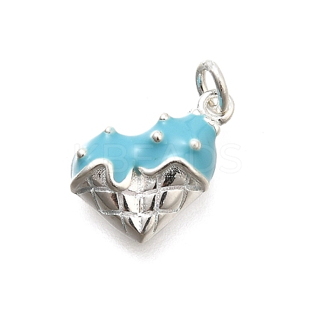 925 Sterling Silver Enamel Heart Ice Cream Charms STER-H116-03S-02-1