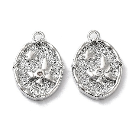 Rack Plating Brass Micro Pave Cubic Zirconia Pendants KK-K333-97P-1