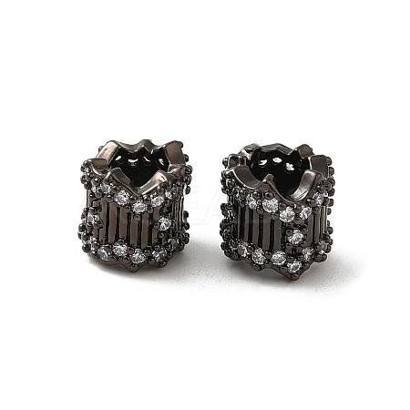 Rack Plating Brass Micro Pave Cubic Zirconia European Beads KK-Q795-03B-1