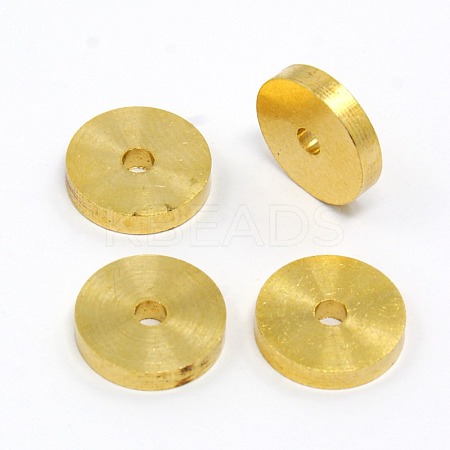 Flat Round Brass Spacer Beads KK-N001A-C-1