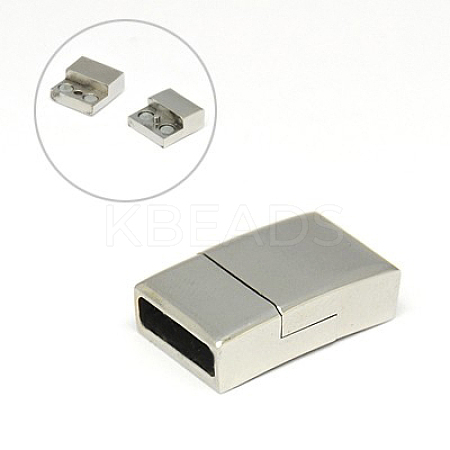 304 Stainless Steel Magnetic Clasps with Glue-in Ends STAS-I011-03-1