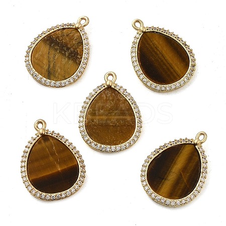 Natural Tiger Eye Pendants G-E609-03G-04-1