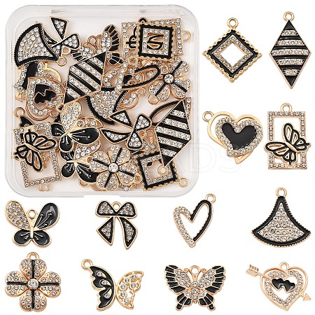 24Pcs 12 Styles Alloy Enamel Pendants ALRI-FS0001-05-1