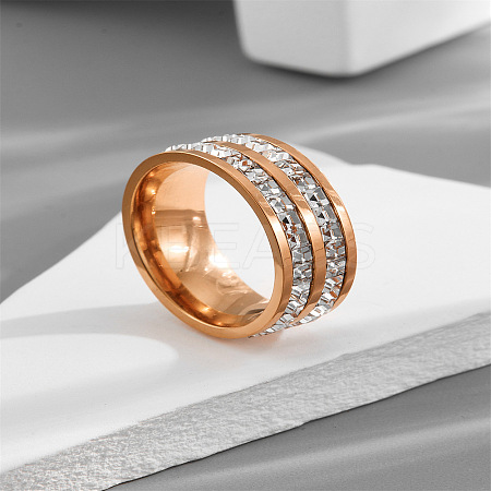 304 Stainless Steel Crystal Rhinestone Finger Rings FS-WG432ED-14-1