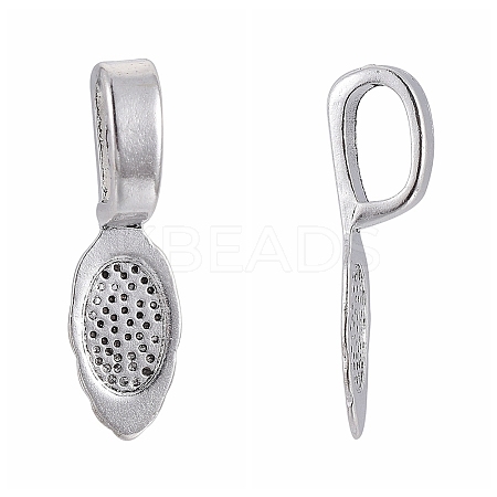 Tibetan Style Alloy Glue-on Flat Pad Bails LS-LF10728Y-NF-1
