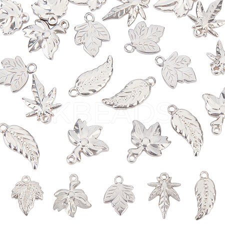20Pcs 5 Style 201 Stainless Steel Pendants STAS-UN0030-22-1