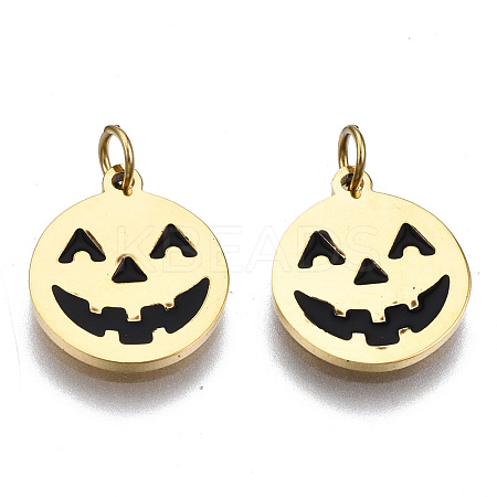 316 Surgical Stainless Steel Enamel Charms STAS-S116-374G-1