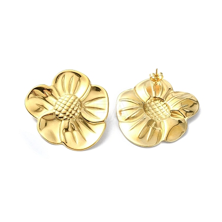 Ion Plating(IP) 304 Stainless Steel Stud Earrings STAS-L024-004G-01-1