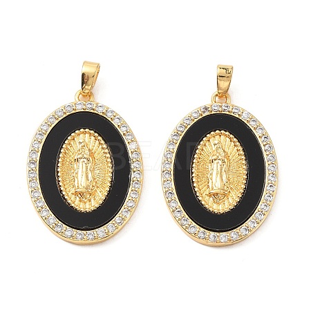 Brass Micro Pave Cubic Zirconia with Acrylic Pendants KK-G533-19G-1