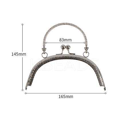 Alloy Kiss Lock Purse Frame Handle PW-WG82AEE-08-1