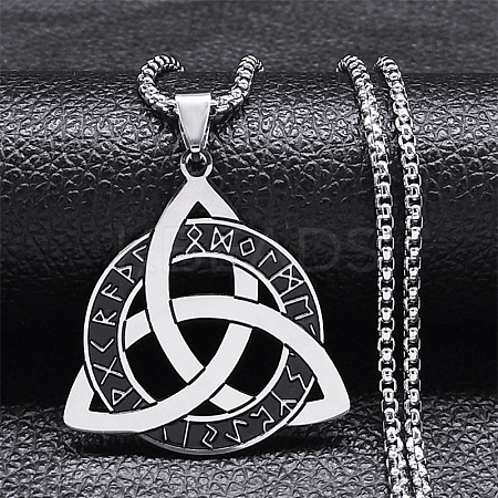 201 Stainless Steel Pendant Necklaces LS-NJEW-C066-08P-1