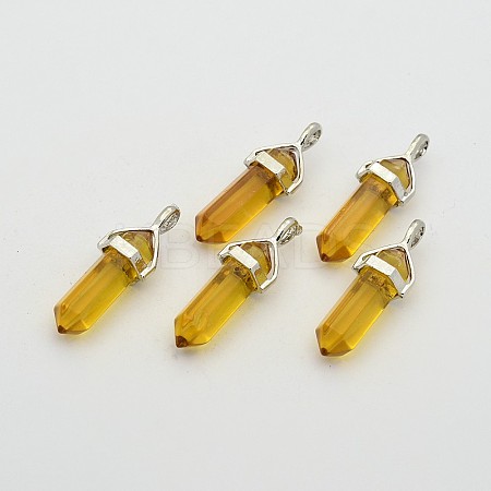 Faceted Bullet Glass Pointed Pendants G-J273-A01-1