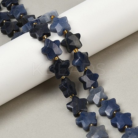 Natural Dyed & Heated Blue Aventurine Beads Strands G-P573-C09-01-1