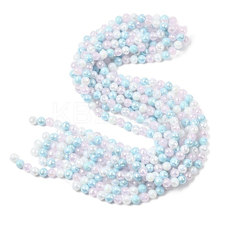 Electroplate Glass Beads Strands EGLA-D300-06-8mm-18-1