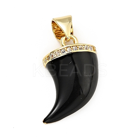 Brass Micro Pave Clear Cubic Zirconia Enamel Pendants KK-G416-39G-04-1