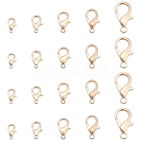 100Pcs 5 Styles Zinc Alloy Lobster Claw Clasps FIND-YW0006-18RG-1
