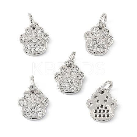 5Pcs Rack Plating Brass Micro Pave Clear Cubic Zirconia Charms KK-YW0003-36P-1