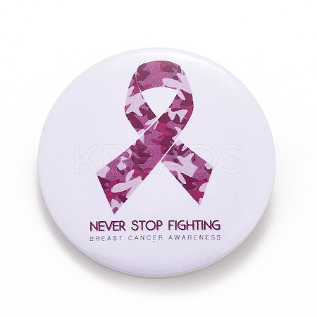Breast Cancer Awareness Month Tinplate Brooch Pin LS-JEWB-G016-01P-02-1