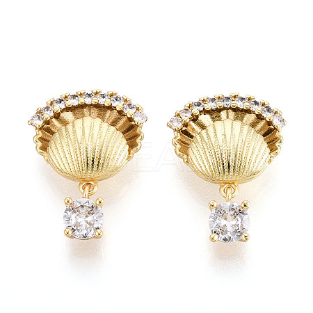 Brass Micro Pave Cubic Zirconia Pendants KK-N265-19G-1