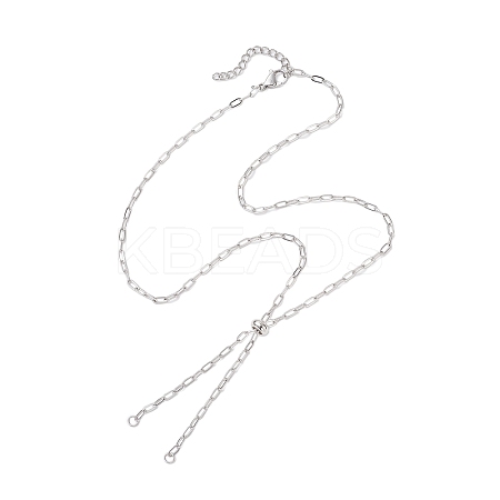 2.5MM 304 Stainless Steel Paperclip Chain Slider Necklace Making AJEW-JB01408-1
