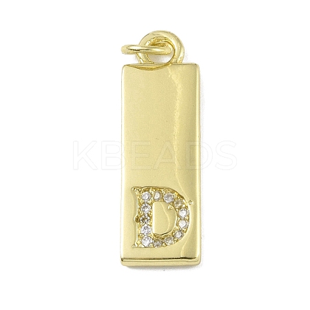 Brass Micro Pave Clear Cubic Zirconia Pendants KK-P266-06G-D-1