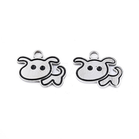 304 Stainless Steel with Enamel Pendants STAS-T073-24P-1