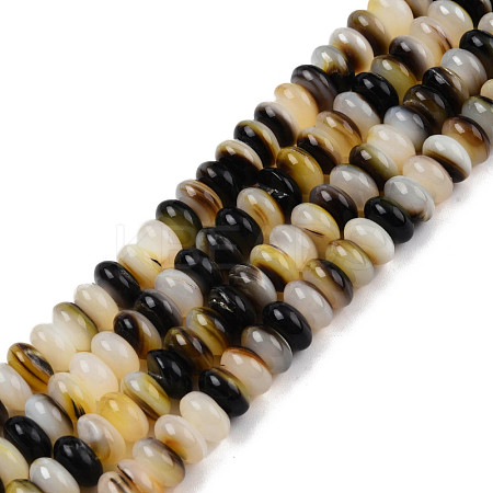 Natural Black Lip Shell Beads Strands SSHEL-N003-150-1