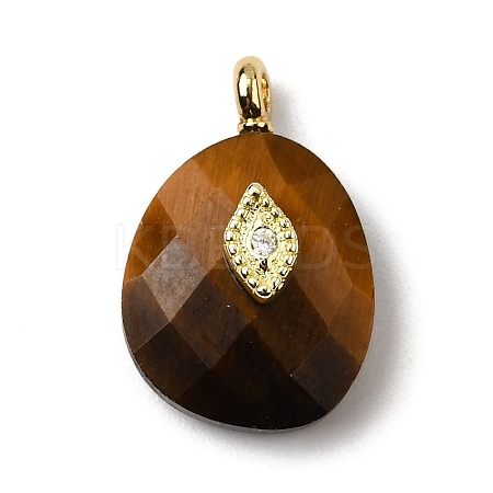 Natural Tiger Eye Pendants G-Z090-01G-05-1