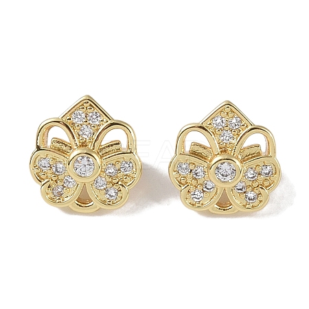 Brass Micro Pave Cubic Zirconia Slide Charms KK-E110-11G-1