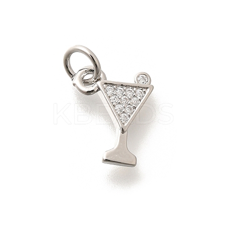 Brass Micro Pave Clear Cubic Zirconia Pendants KK-L225-009P-01-1