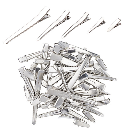 50Pcs 5 Styles Iron Alligator Hair Clip Findings FIND-GF0008-06-1
