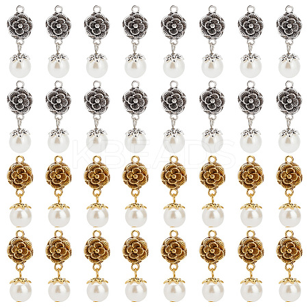 32Pcs 2 Colors Tibetan Style Alloy Pendants FIND-PH0008-38-1