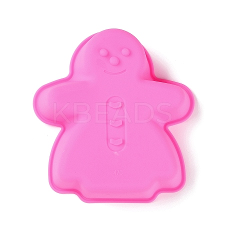 Gingerbread Man DIY Food Grade Silicone Statue Mold DIY-K075-38-1