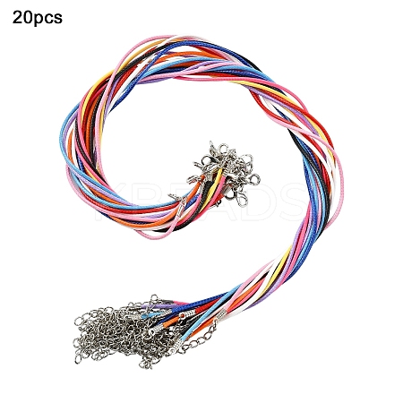 10 Colors Waxed Cotton Cord Necklace Making MAK-YW0001-17C-1