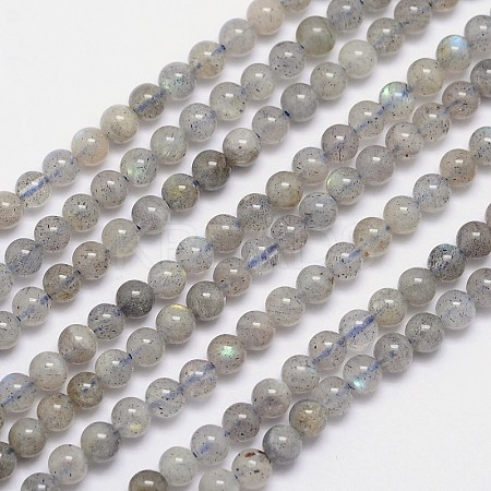 Natural Labradorite Round Bead Strands G-I156-01-4mm-1