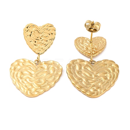 Ion Plating(IP) 304 Stainless Steel Stud Dangle Earrings EJEW-G395-24G-1