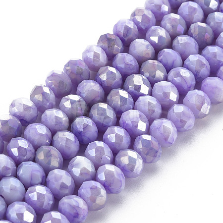 Opaque Baking Painted Glass Beads Strands EGLA-N006-010A-B04-1