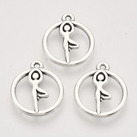 Tibetan Style Alloy Pendants TIBEP-T009-31AS-RS-1