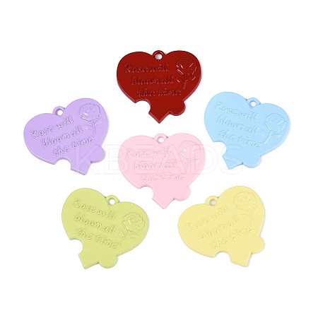 Spray Painted Alloy Big Pendants PALLOY-T092-82M-1