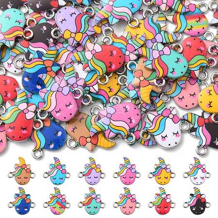 60Pcs 12 Styles Alloy Enamel Connector Charms ENAM-CJ0004-32-1