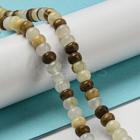 Natural Green Banded Calcite(Afghan Jade) Beads Strands G-H305-A03-01-1